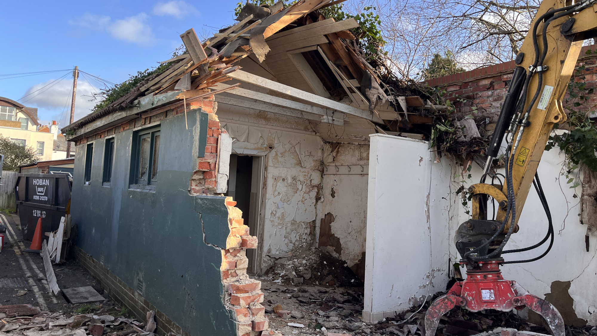 One and half buildings had been demolished by 10 December